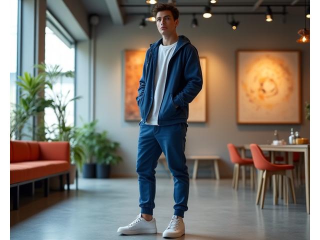 Stylish person blending athletic performance wear with casual everyday fashion