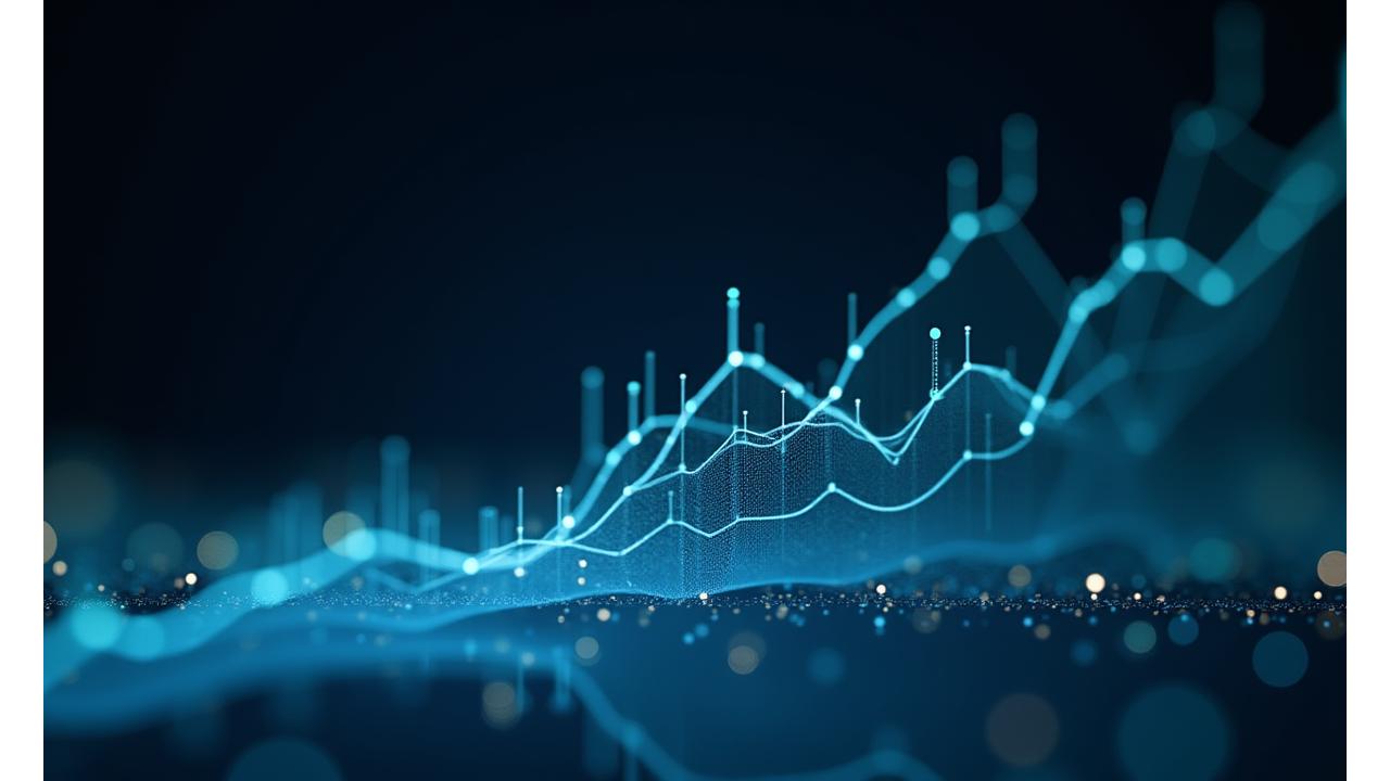 Abstract data visualization showing upward trend lines for sneaker sales and activewear adoption, with nodes connecting different stylistic influences.
