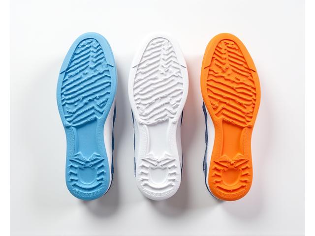 Various sneaker sole types in different colors