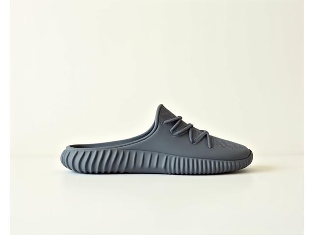 Adidas Yeezy Slide 'Slate Grey' on clean background, minimalist design
