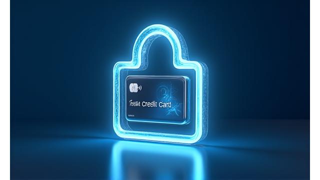 Secure payment transaction graphic illustration with credit card and padlock icon