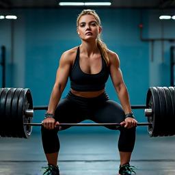 Woman lifting weights in a gym setting
