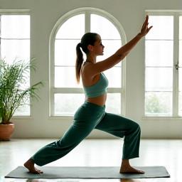 Woman in a graceful yoga pose